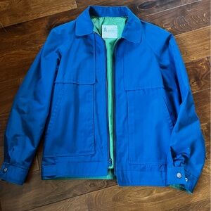 London Fog Blue Jacket with Green Lining